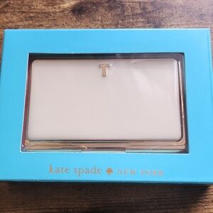 Kate Spade Cream Card Holder with Gold Accent